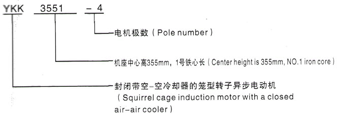 YKK系列(H355-1000)高压Y5007-6/800KW三相异步电机西安泰富西玛电机型号说明